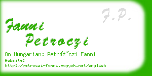 fanni petroczi business card